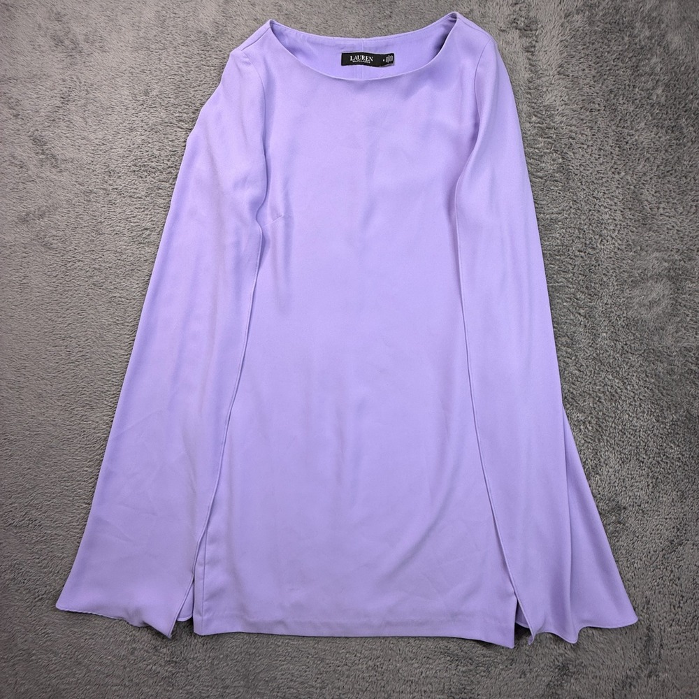 Lauren Ralph Lauren Cape Georgette Dress Lavender Womens 6 Black Label